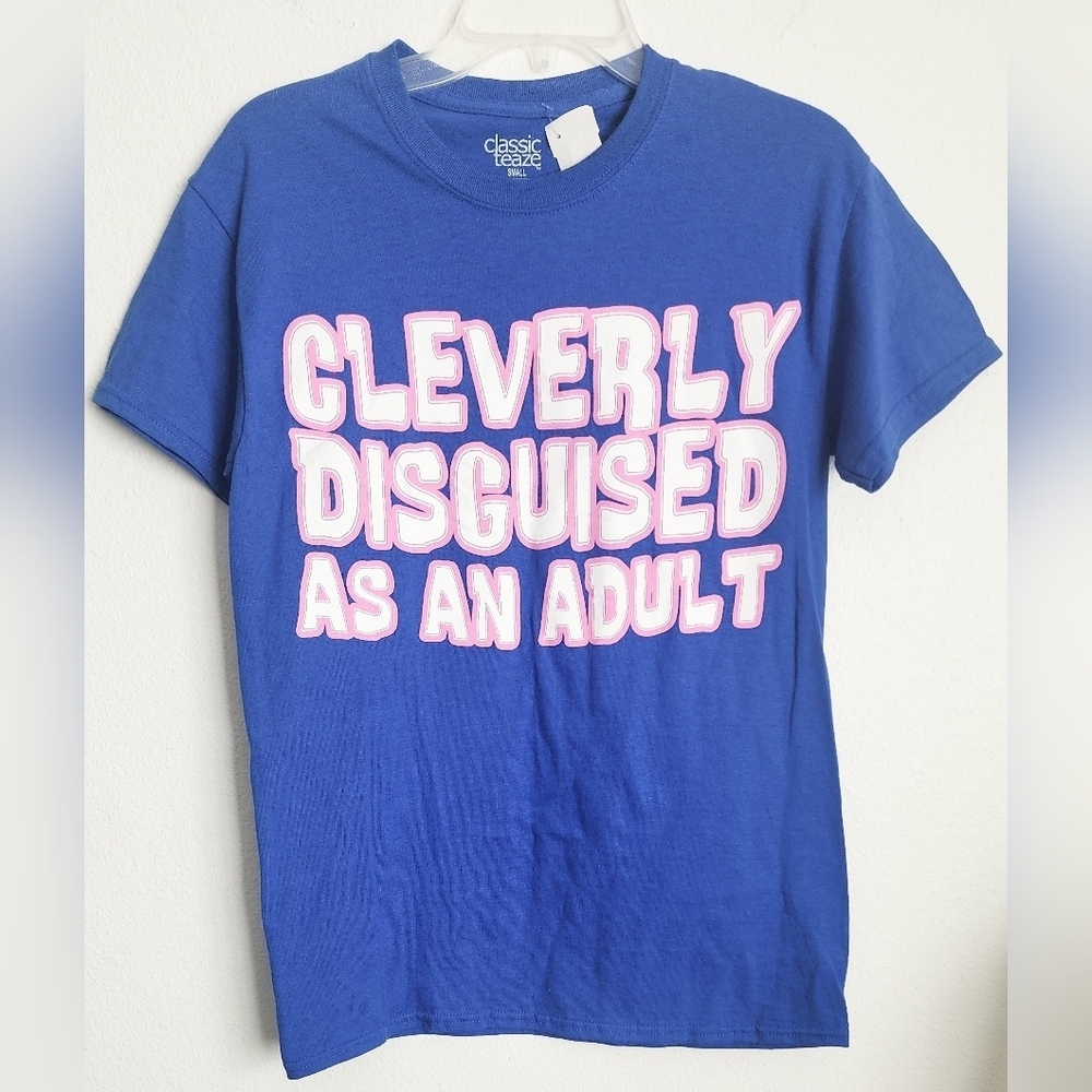 Classic Teaze Blue Unisex Graphic T-Shirt 100% Cotton S Small (NWT)